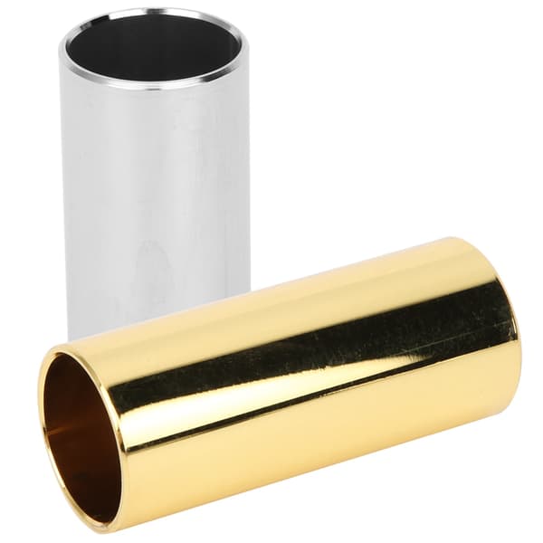 2 stk. Rustfrit Stål Guitar Bas Slide Bar Udskiftningstilbehør Sølv Guld 6cm