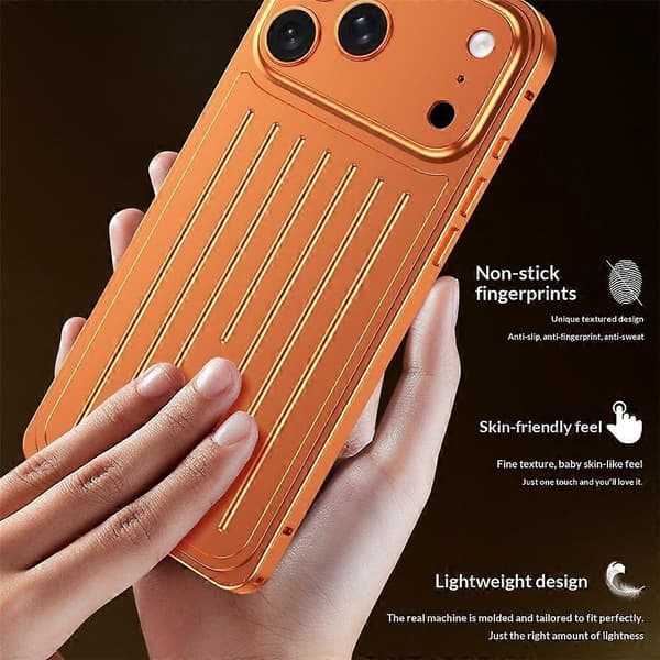 Kompatibelt etui til iPhone 17 Pro Max med søhestespænde, bagagedesign, telefonetui i aluminiumslegering Blue