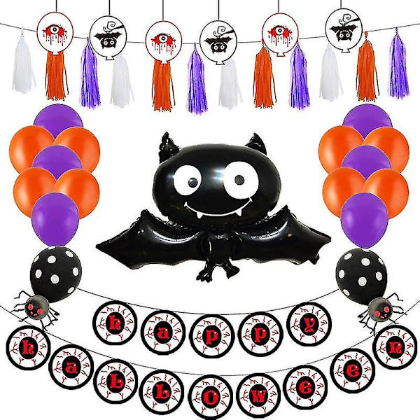 Fladdermus ballong spiral dekoration Halloween ballong A
