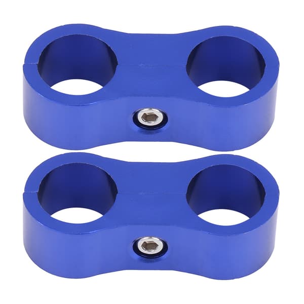 2 stk AN6 flettet slange separator Klemmefeste Adapterfeste Universal Blå