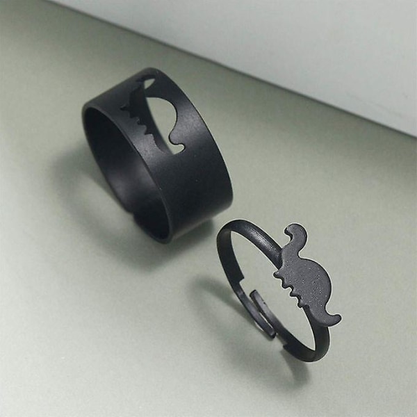2st Matchande Dinosaur Ringar Set Finger Knuckle Ring För Bröllop