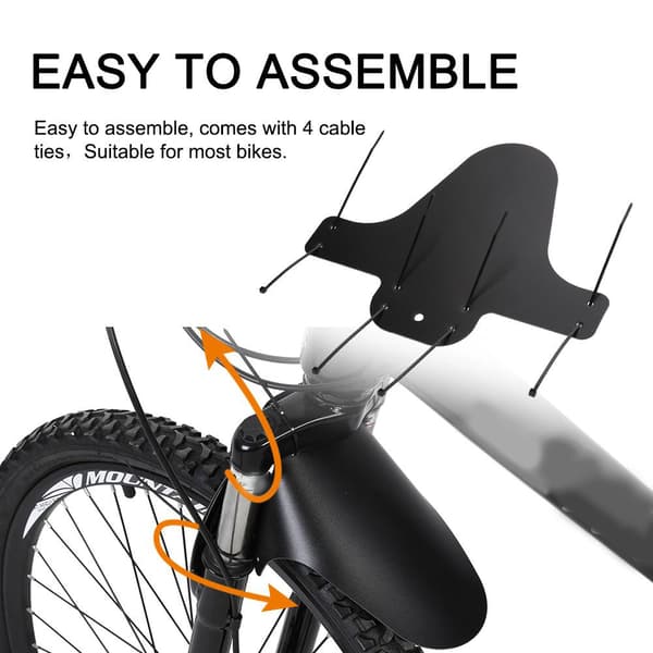 Mountainbike For- og Bagdæk Sort Mudguards Sæt Tilbehør