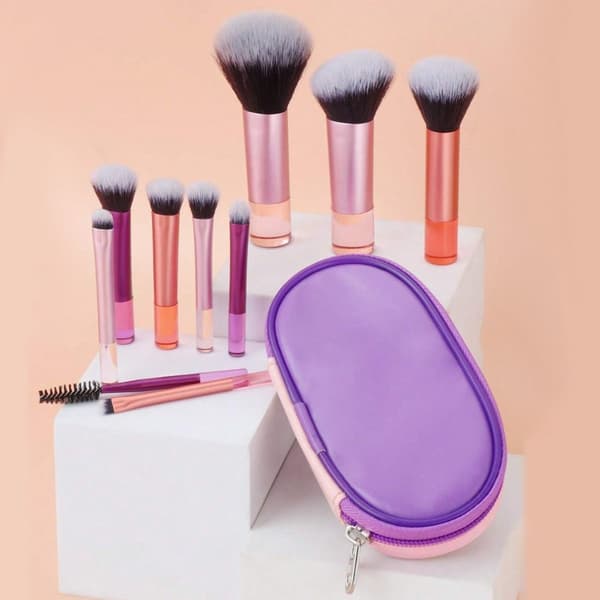 【DENGTU】New Beginner Set with 10 Mini Makeup Brushes Makeup Foundation Brush Cartridge Storage Cleaning