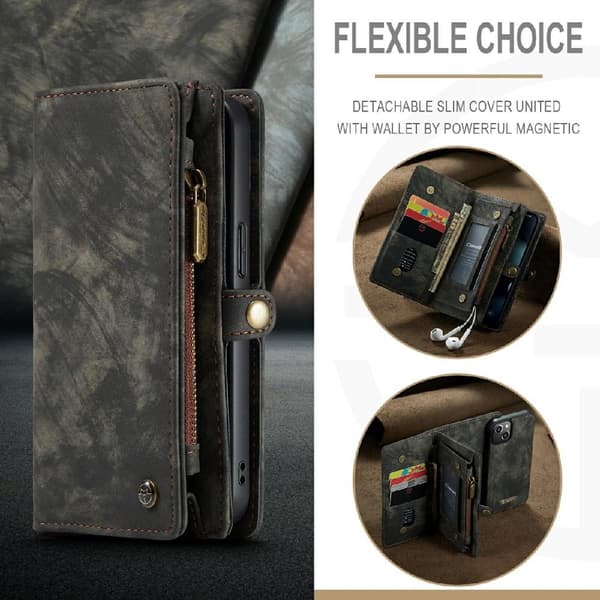 [DT]CASEME iPhone 13 Mini 2-i-1 Pung Telefoncover - Sort Black black