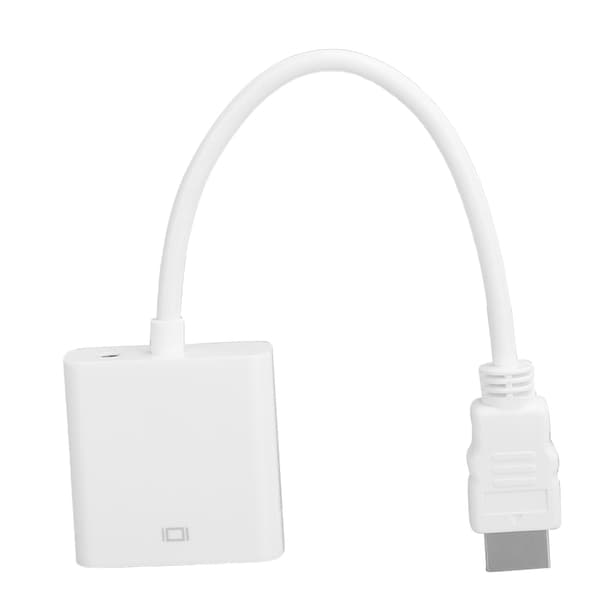 HDMI til VGA Adapterkabel til Computer Laptop Skærm Projektor Hvid
