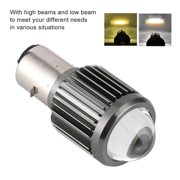 BA20D Motorsykkel LED Frontlyspære Fjernlys/Nærlys Frontlyslampe