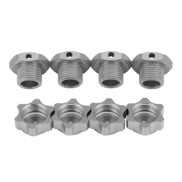 17 mm Hex-navan sovitinmutteri pölysuojalla HSP HOBAO TEAM C 1/8 RC-autoon (Titaanin väri)