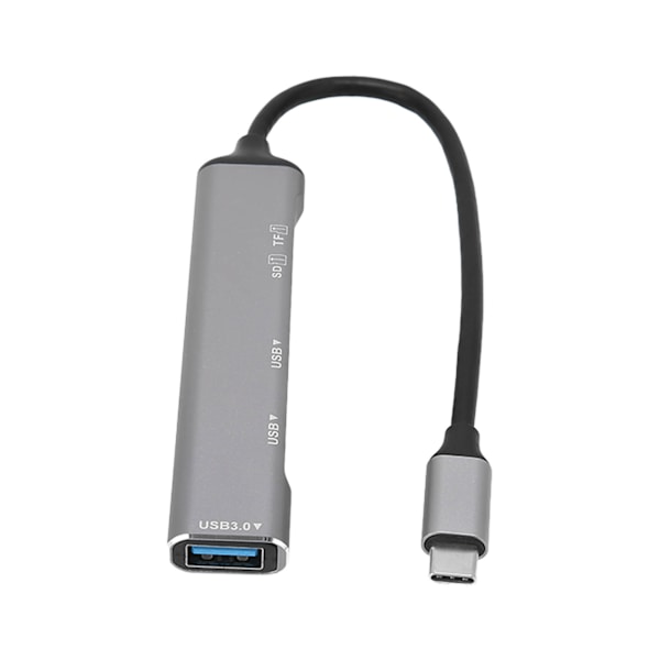 5 i 1 USB C Hub Metall Plug and Play Typ C Dockningsstation Adapter för Windows Linux Svart