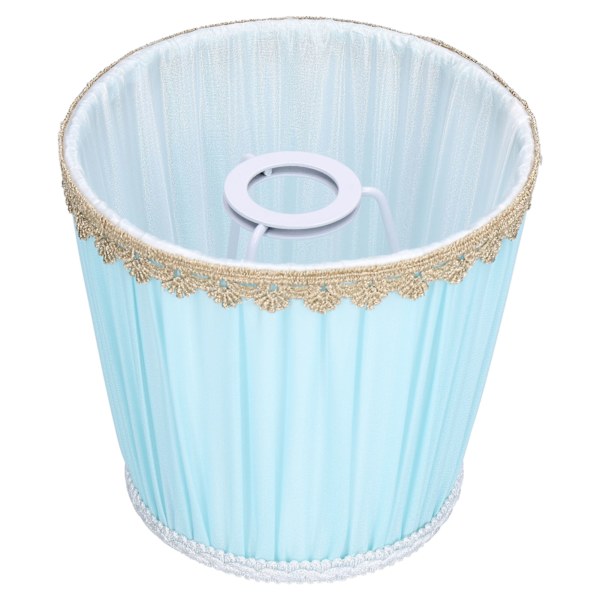 Stofskærm til lysekrone til skrivebord, natbord, soveværelse, stue og kontorbelysning Light blue chiffon