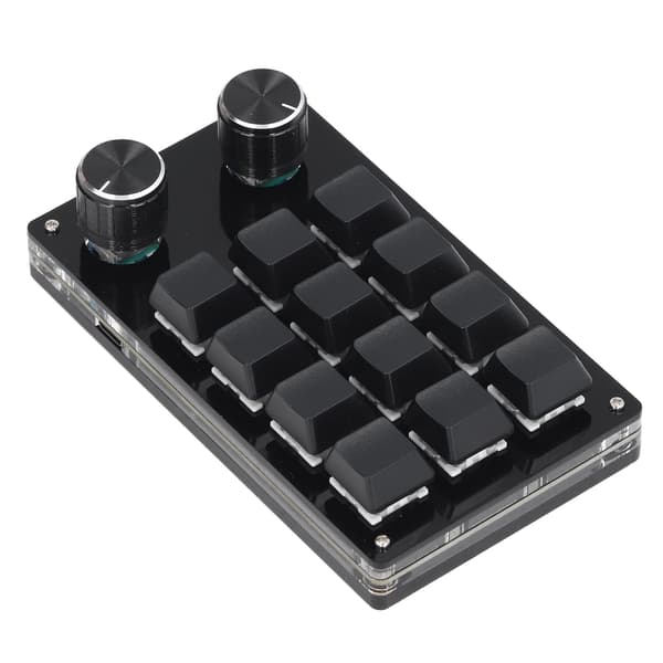 Mekanisk Gaming Keypad 12 Taster 2 Knapper Programmerbart OSU Tastatur USB Kabel DIY