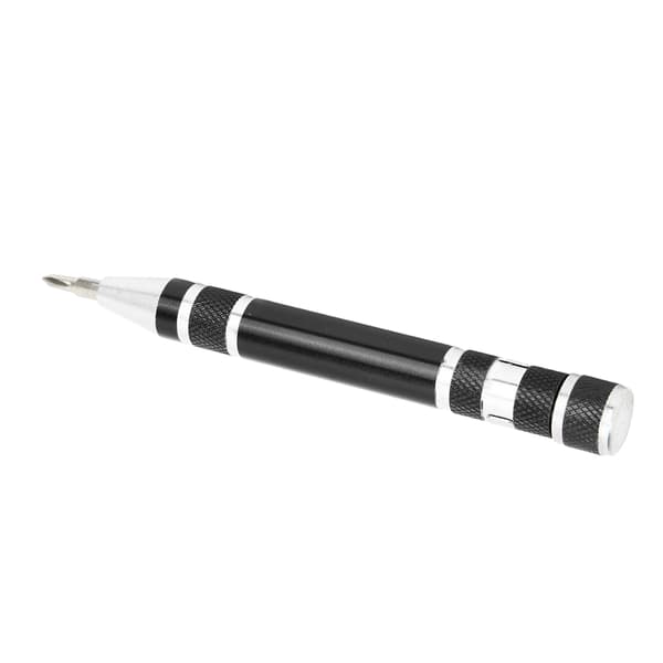 Lommefickskruetrækker 8 i 1 Mini Hånd Pen Magnetisk Multifunktion Sort Skruetrækker