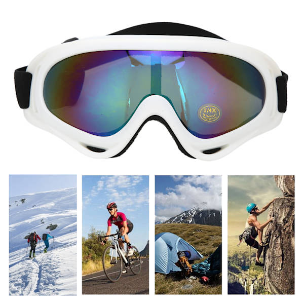 Barn Skidglasögon med Anti-Dimma, Dubbelskikts Vindtät och UV-Resistenta Funktioner för Snösporter White
