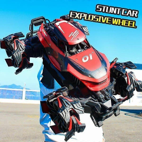 Fjernstyret bil Drift 4wd Stunt Elektrisk fjernstyret bil legetøj Red