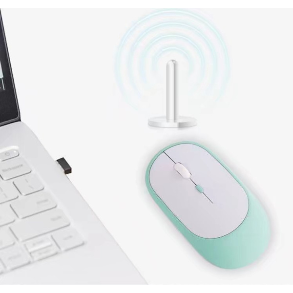 Bärbar uppladdningsbar trådlös tyst Bluetooth mus Blue