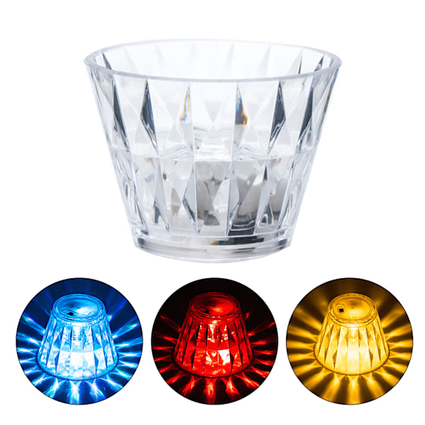 1 Styck Transparent Akryl Kristall LED Nattlampa för Atmosfär