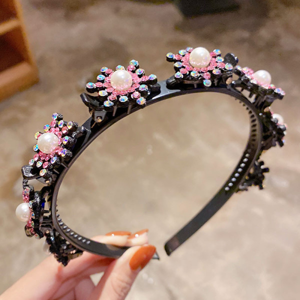 Ins net röd pärla strass hårbåge style 15