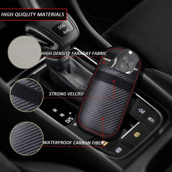 Faraday Key Fob Protector (2-pack) Bilnyckelsignalblockering