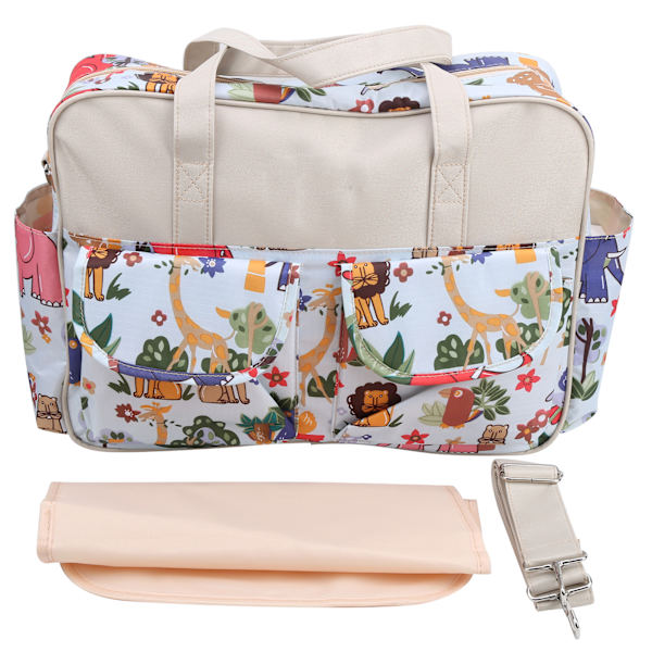 Maternity Messenger Bag Multifunksjonell Polyester Bleiebag for Gravide Kvinner