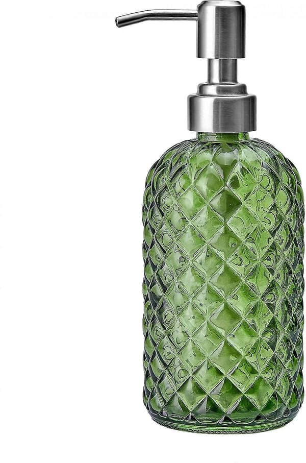 Hånddesinfeksjonsflaske Såpedispenser Baderomssåpedispenser påfyllbar flytende glasssåpedispenser for håndsåpe, lotion Green