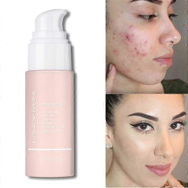 【DT】26-27 Langmanni Foundation Makeup Natural Liquid Foundation Coverage Oil Control 06Color