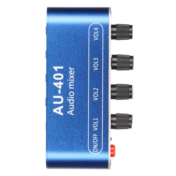 Mini Stereo Mixer 4 ind 1 ud Lydstyrkejustering 3,5 mm Audio Selector Forstærker til PC Bærbar Hovedtelefoner