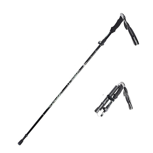 5-delad utomhus fold Trekking Pole Camping Portable Walking Black L