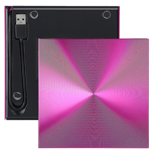 [DT]Dvd Cd-brenner Usb 3.0 Ekstern Brenner Leser Spiller Opptaker Driver For Bærbar PC Rose Rød