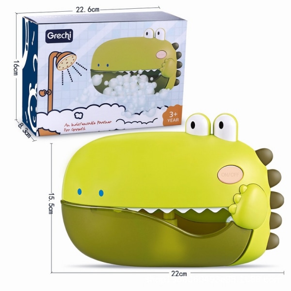 Elektrisk Dinosaur Bubble Maker Baby Badrum Badleksaker green