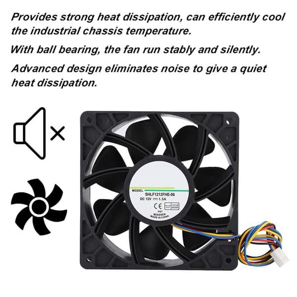 12 cm PWM CPU-blæser med hastigheds- og temperaturstyring DC12V 1,5A