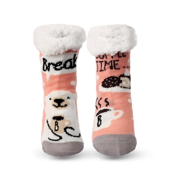 Kvinnor Vinter Thermal Slipper Strumpor Fuzzy Warm Home Sleep Socks