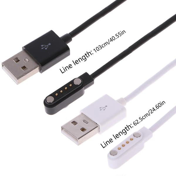 Bærbar USB-opladerkabelholder til KW88 KW18 GT88 G3 opladerholder Smartwatch strømadapter dockstand sort Black