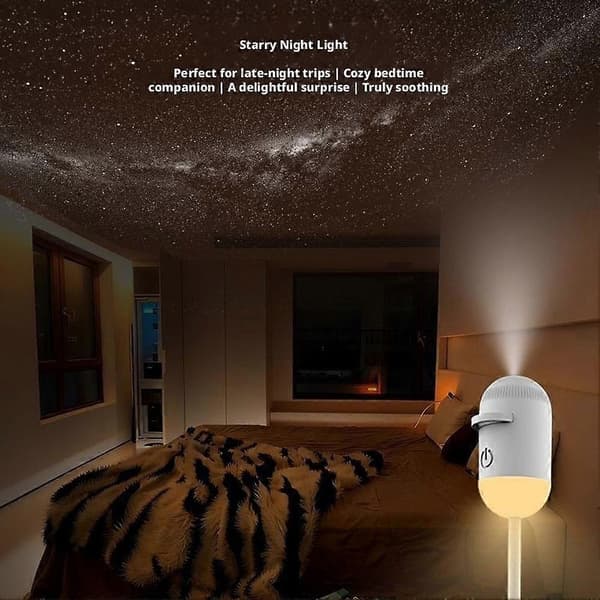 Galakseprojeksjon nattlys USB berøringskontroll stjerneprojektor fleksibel sving 3pcs