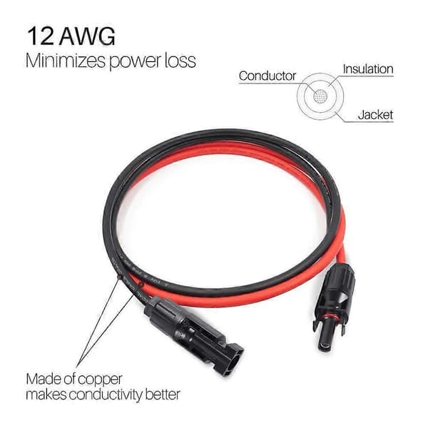 MC4 til DC 5.5x2.1mm solcelleadapterkabel for kraftstasjon Rask PlugandPlay-tilkobling
