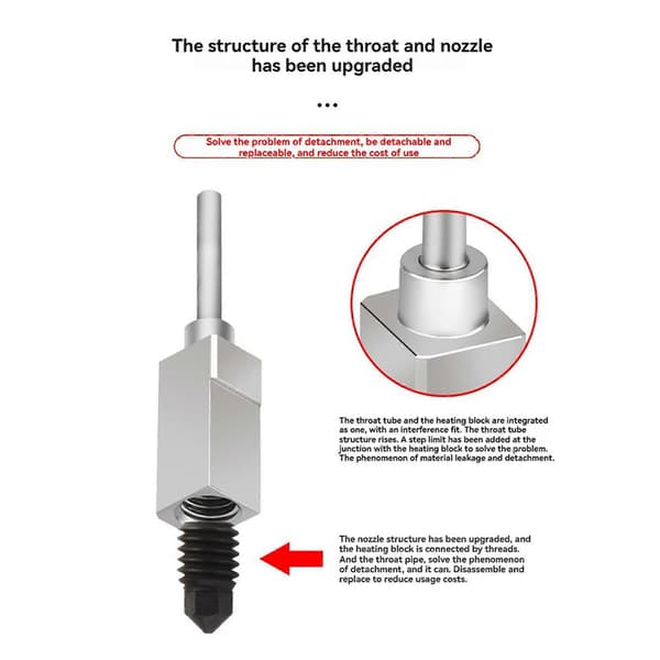 2X til Bambu Lab P1P P1S Hotend med blæser printhoved Komplet Hotend Opgradering Hot End P1S Tilbehør 3D-printdele Svart