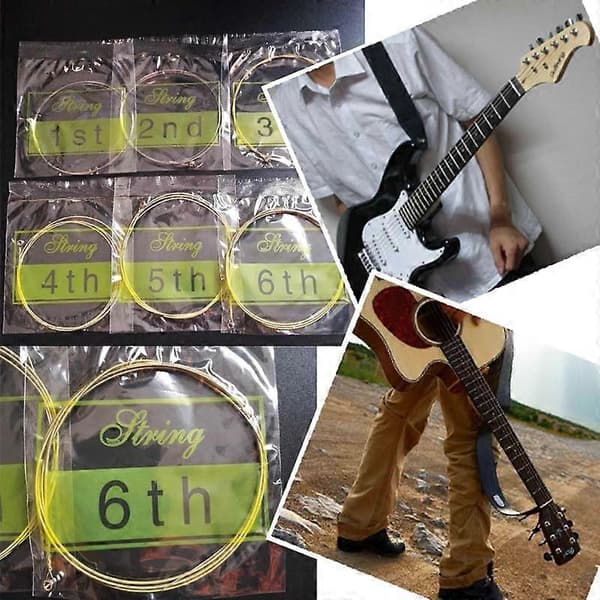 [DT]6-strängat akustiskt gitarrset i stål 150XL/304 mm strängar för trägitarrer