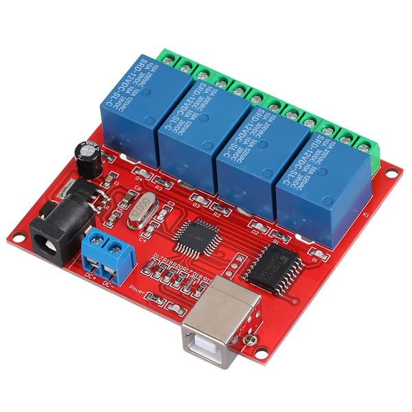 12V 4-kanals USB Smart Switch Relæmodul PC-kontrol
