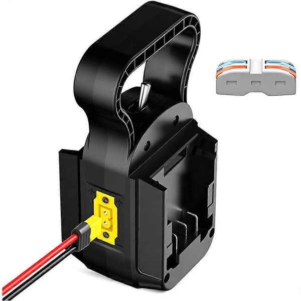 2-i-1 Power Wheel Adapter til Dewalt 20V batteri, dobbelt spænding 18V/20V & 36V/40V output til DIY robotik Black