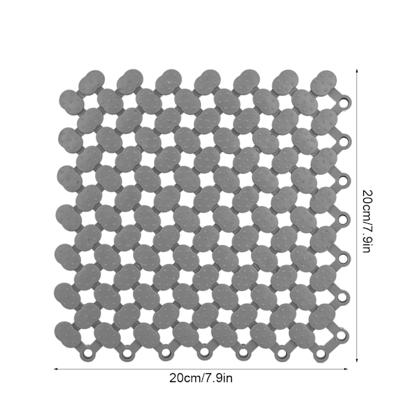 6-Pakning 20x20cm Sklisikre Sammenkoblingsbare Gulvmatter for Kjøkken, Bad, Dusj, Basseng & Balkong (Mørk Grå)