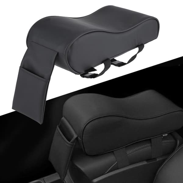 Universal læder bil armlæns pude Memory Foam auto pudemåtter med mobillomme