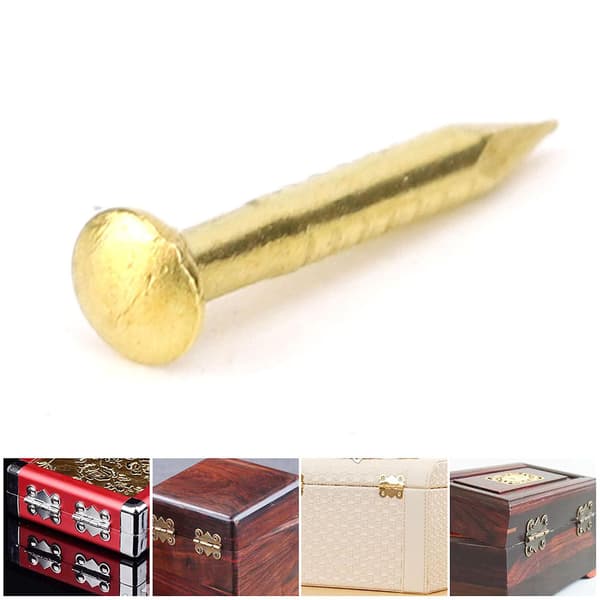 100 stk. runde hovedsøm messing møbelhængsel hardware tilbehør 10mm/15mm/18mm/22mm 10mm længde 5 5
