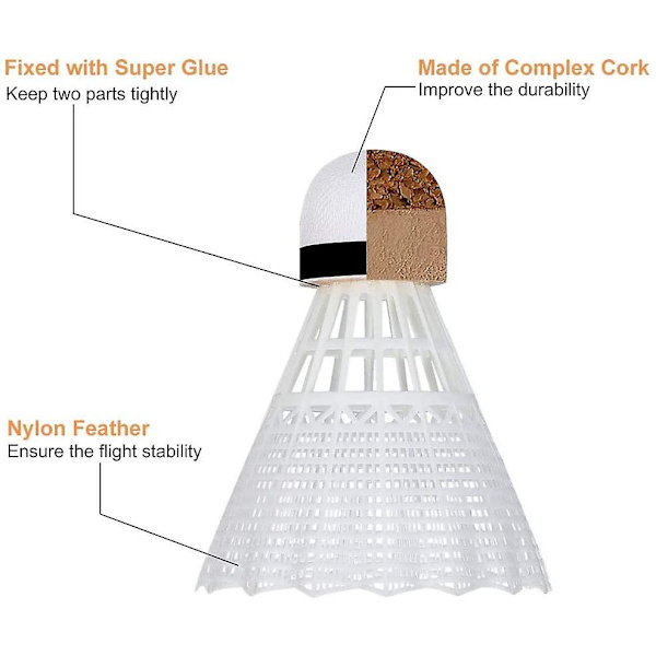 Badminton Nylon Fjädrar Plast För inomhussport utomhus