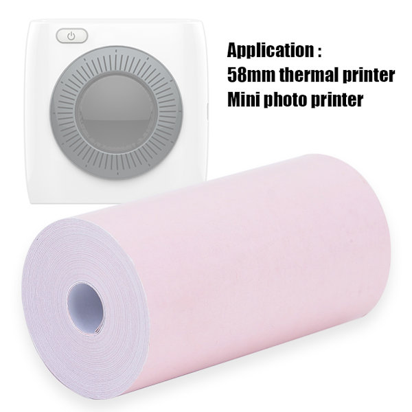 58mm Termisk Papirruller 10 Ruller Pink