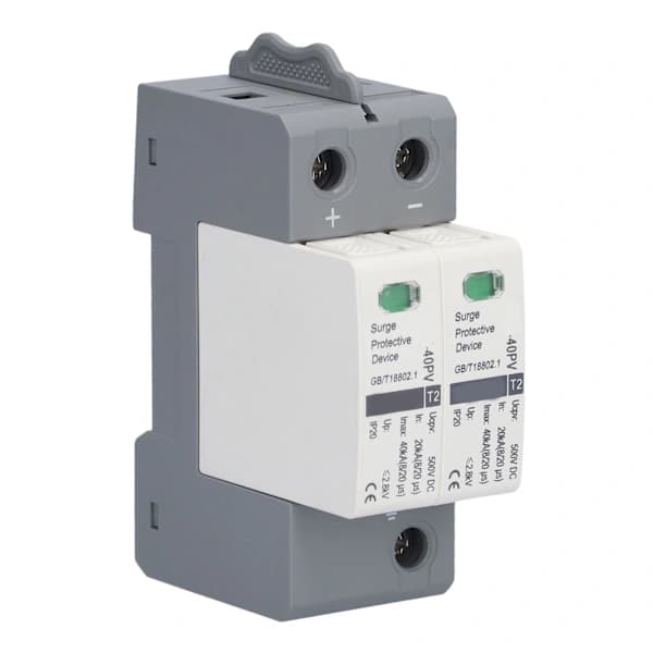 Överspänningsskydd / Spänningsskydd / Åskledare — 2P, 20-40kA, 500VDC (Modell: CHLT-40PV)