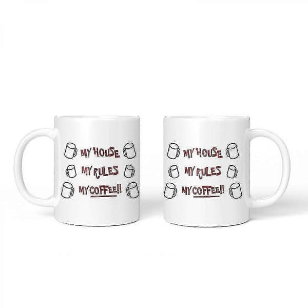 Wekity My House My Rules Veitsikuvio Keraaminen Kahvimuki 11oz