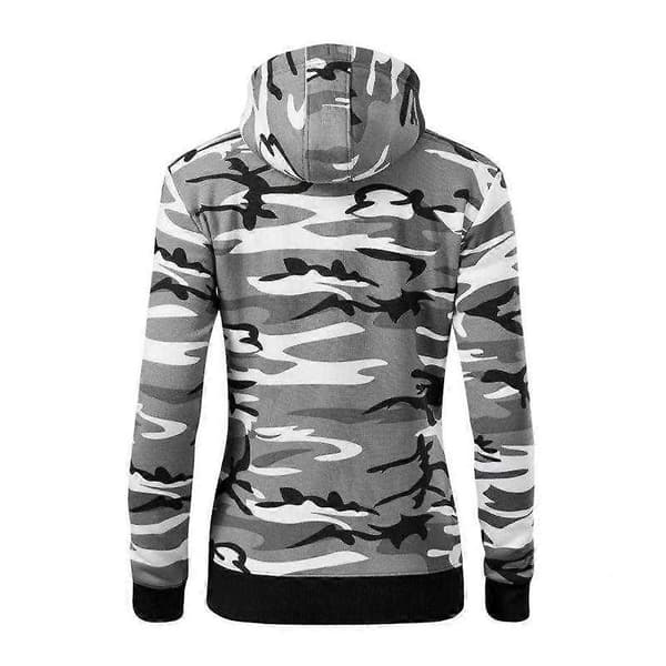 Dame Camouflage Jakke med Lynlås Grey XXL