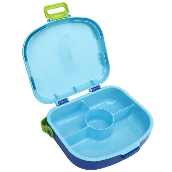 Bento Lunchbox med separata ABS-fack, spänne, läckagesäker design, ventil, värmebeständig - Inkluderar sked och gaffel - Blå Blue