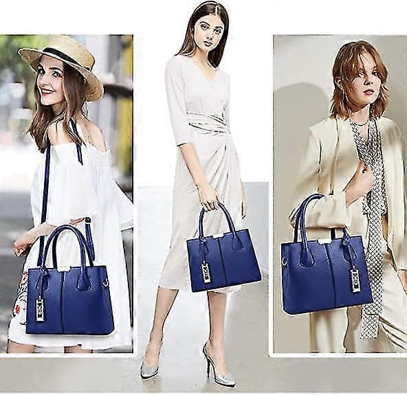 Damväska handväska Läder Crossbody Väskor och Handväskor för Kvinnor Blue