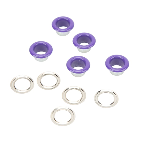 500 set 8mm runda kopparöglor i livfull lila färg - Multifunktionellt öljettkit för reparation, dekoration och gör-det-själv-projekt