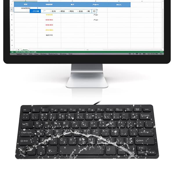 UltraTunn Kablet Mini Bærbar Arabisk Tastatur 78 Taster til Stationær PC USB-interface