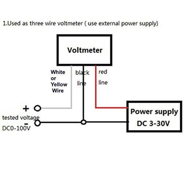 【DENGTU】Grøn Digital Voltmeter 3.3-30V Sort Svart one size